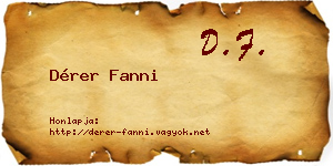Dérer Fanni névjegykártya