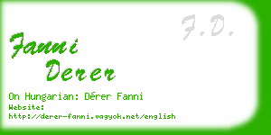 fanni derer business card